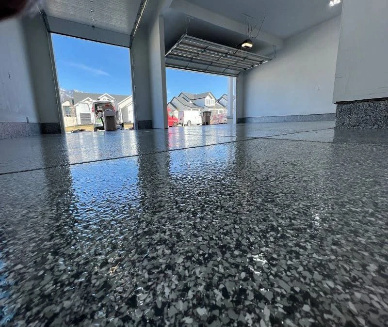 Epoxy flake finish in a garage